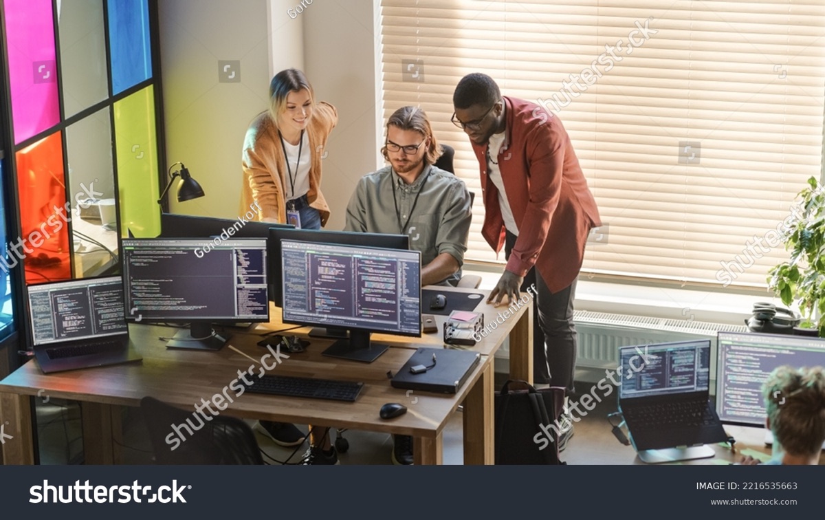 Team reviewing a project