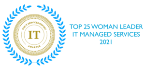 Top 25 Woman Leader IT Managed Services 2021 logo.