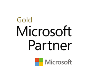 MS logo Gold Microsoft Partner logo.