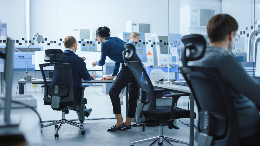 Business people working at their computers.