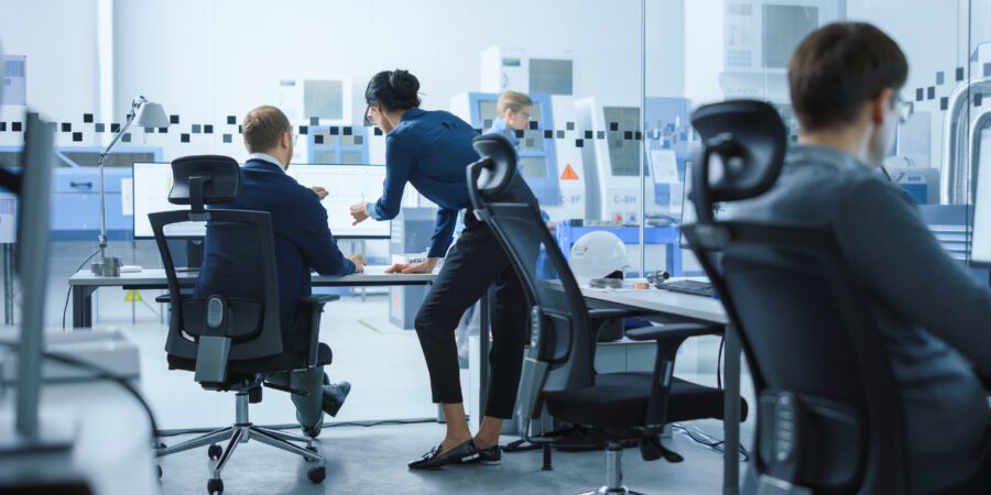 Business people working at their computers.